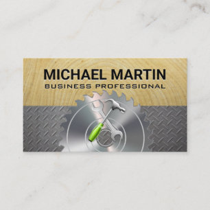 General Contractor Tools   Wood Metal Business Card