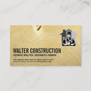 General Contractor with Tools   Construction Business Card