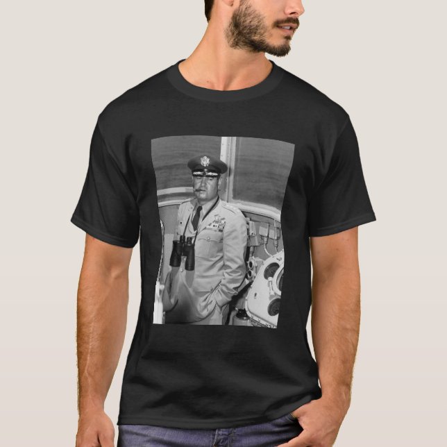 General Curtis Lemay and Quote - black T-Shirt (Front)