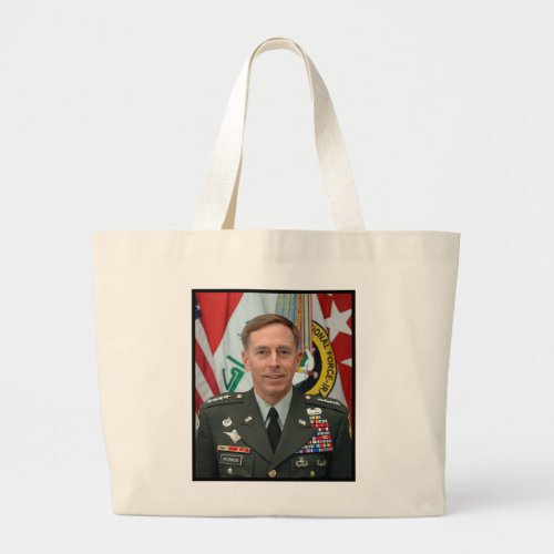 General David Petraeus Portrait Large Tote Bag