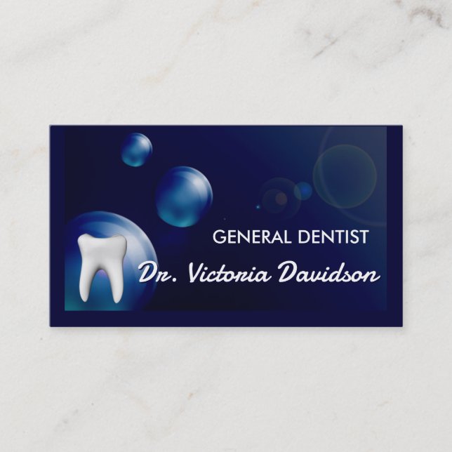 General Dentist Blue Bubble Design Card (Front)
