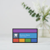 General Dentist - Colorful Tiles Creative Business Card (Standing Front)