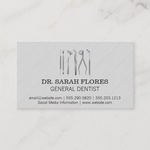 General Dentist  Dental Cleaning Tools Business Card
