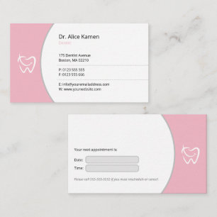 General Dentist Pink Smile Teeth Appointment Card