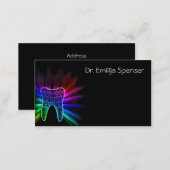 General Dentist Rainbow Color Tooth Black Card (Front/Back)