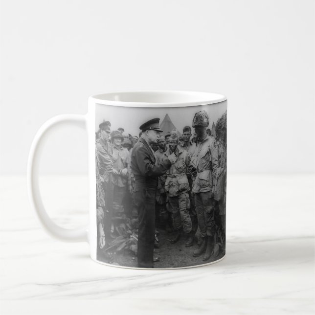 General Dwight D. Eisenhower with Paratroopers Coffee Mug (Left)