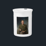 General Dwight Eisenhower 5 Star Painted Portrait Beverage Pitcher<br><div class="desc">Bringing to the Presidency his prestige as commanding general of the victorious forces in Europe during World War II, Dwight D. Eisenhower obtained a truce in Korea and worked incessantly during his two terms (1953-1961) to ease the tensions of the Cold War. - The author died in 1966, so this...</div>