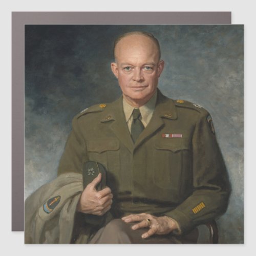 General Dwight Eisenhower 5 Star Painted Portrait Car Magnet