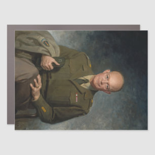 General Dwight Eisenhower 5 Star Painted Portrait Car Magnet