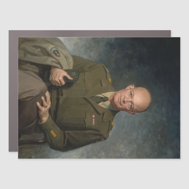 General Dwight Eisenhower 5 Star Painted Portrait Car Magnet (Front)
