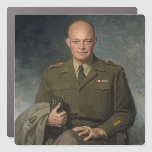 General Dwight Eisenhower 5 Star Painted Portrait Car Magnet