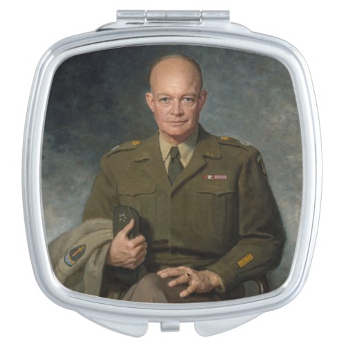 General Dwight Eisenhower 5 Star Painted Portrait Compact Mirror