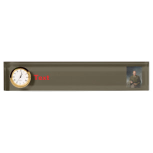 General Dwight Eisenhower 5 Star Painted Portrait Desk Name Plate