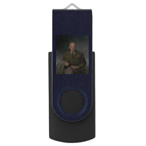 General Dwight Eisenhower 5 Star Painted Portrait Flash Drive