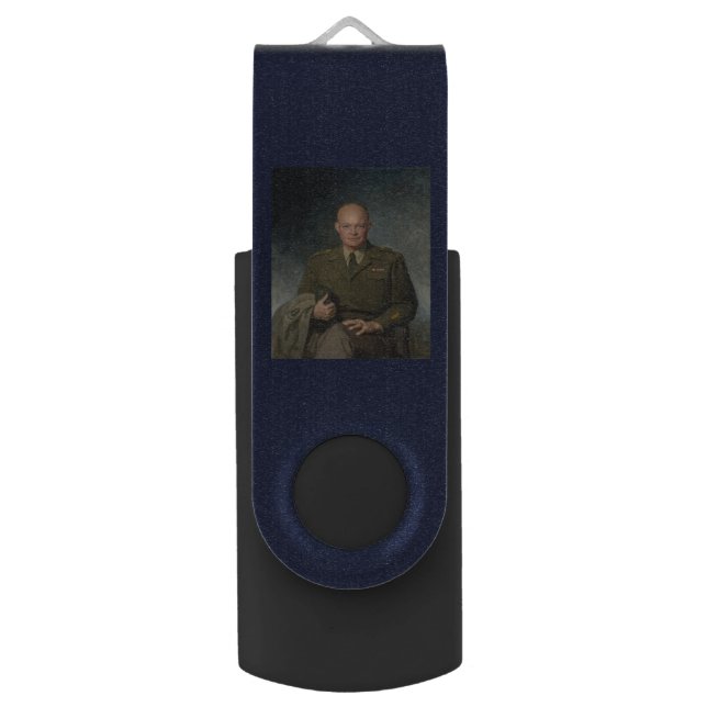 General Dwight Eisenhower 5 Star Painted Portrait Flash Drive (Front Vertical)