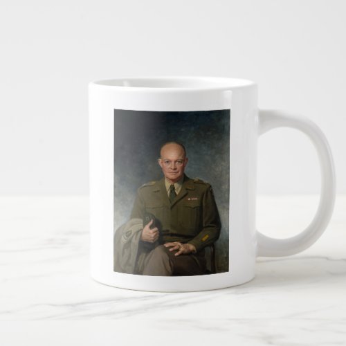 General Dwight Eisenhower 5 Star Painted Portrait Giant Coffee Mug