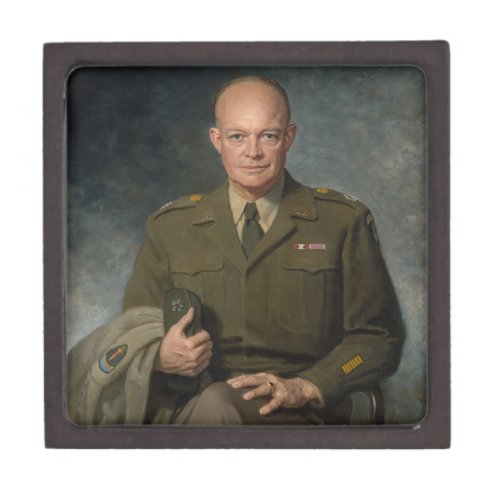 General Dwight Eisenhower 5 Star Painted Portrait Gift Box