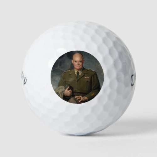 General Dwight Eisenhower 5 Star Painted Portrait Golf Balls