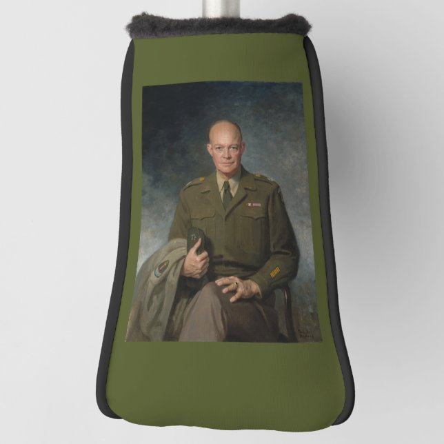 General Dwight Eisenhower 5 Star Painted Portrait Golf Head Cover (Rotate 90)