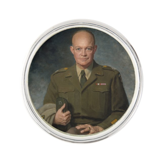 General Dwight Eisenhower 5 Star Painted Portrait Lapel Pin (Front)