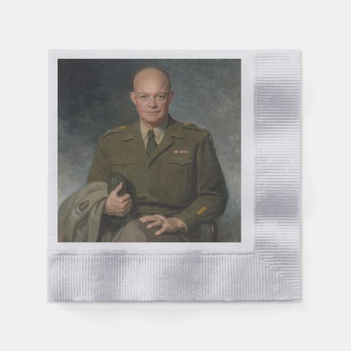 General Dwight Eisenhower 5 Star Painted Portrait Napkins