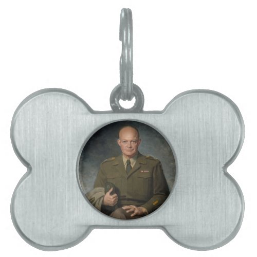 General Dwight Eisenhower 5 Star Painted Portrait Pet ID Tag