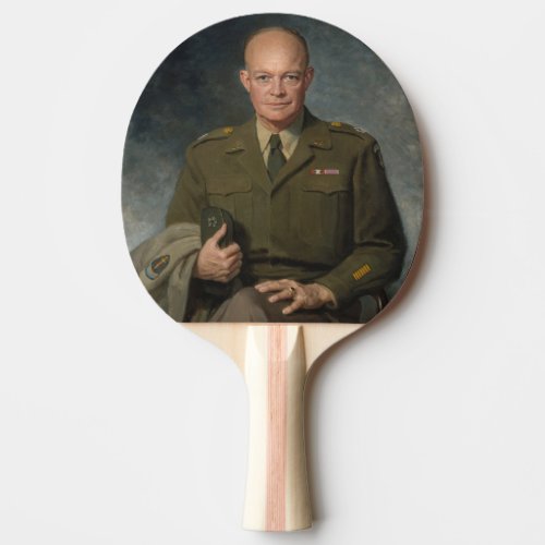 General Dwight Eisenhower 5 Star Painted Portrait Ping Pong Paddle