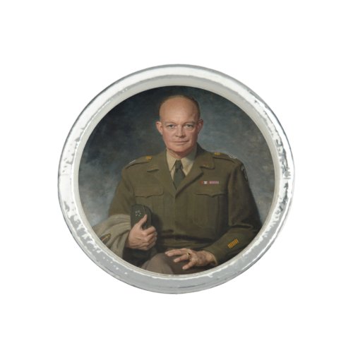 General Dwight Eisenhower 5 Star Painted Portrait Ring