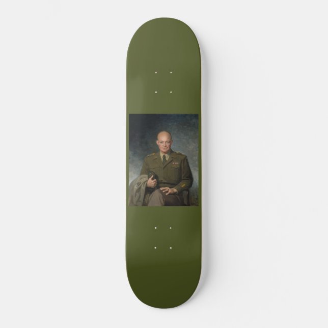 General Dwight Eisenhower 5 Star Painted Portrait Skateboard (Front)