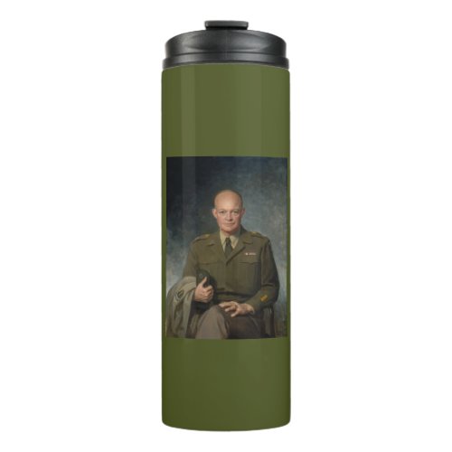 General Dwight Eisenhower 5 Star Painted Portrait Thermal Tumbler