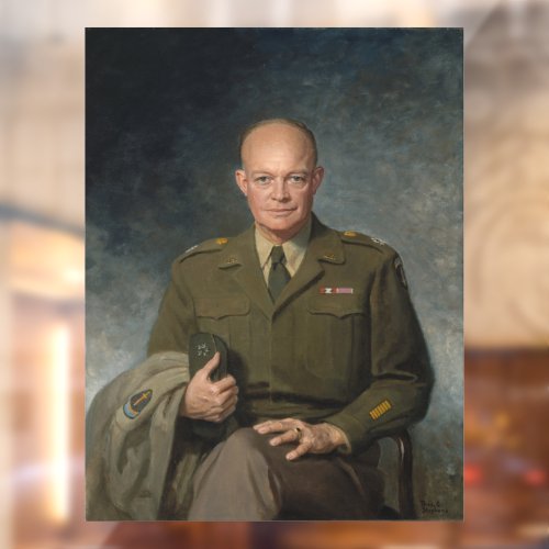 General Dwight Eisenhower 5 Star Painted Portrait Window Cling
