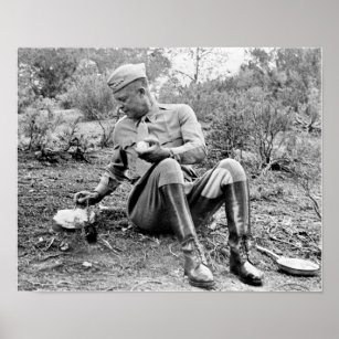 General Eisenhower Having Lunch - WW2 Poster