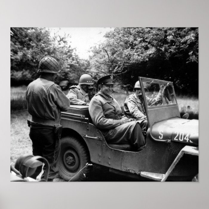 General Eisenhower In A Jeep    WWII Poster