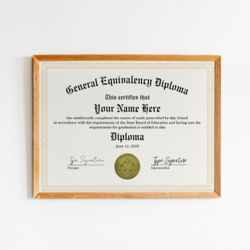 General Equivalency Diploma High  Home School Poster