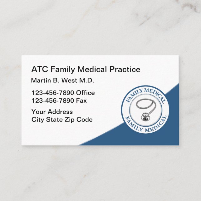 General Family Medical Practice Business Card (Front)