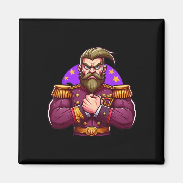 General Flexing Muscles Fan Lover Bodybuilding Gym Magnet (Front)