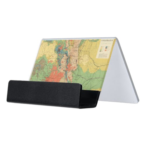 General Geological Map of Colorado Desk Business Card Holder