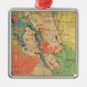 General Geological Map of Colorado Metal Ornament