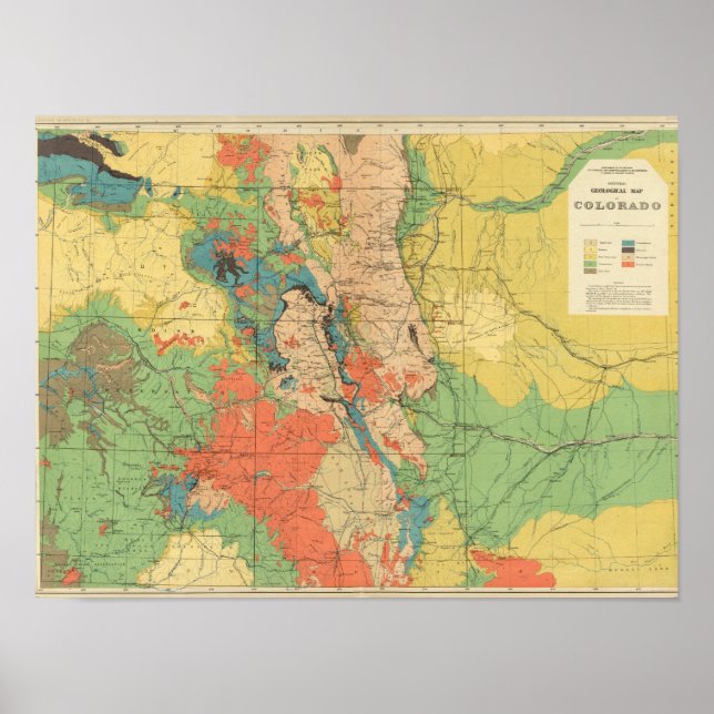 General Geological Map of Colorado Poster (Front)