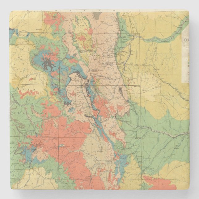 General Geological Map of Colorado Stone Coaster (Front)
