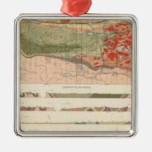 General Geological Map of the Marquette District Metal Ornament