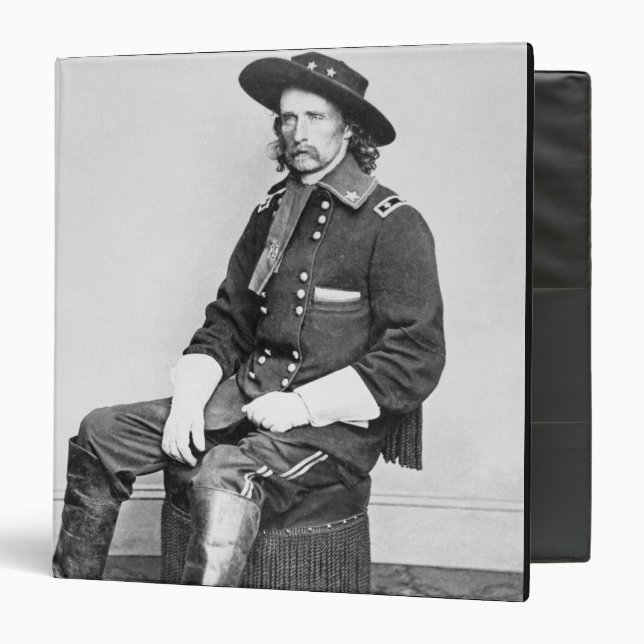 General George A. Custer (b/w photo) 3 Ring Binder (Front/Inside)