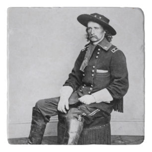 General George A. Custer (b/w photo) Trivet
