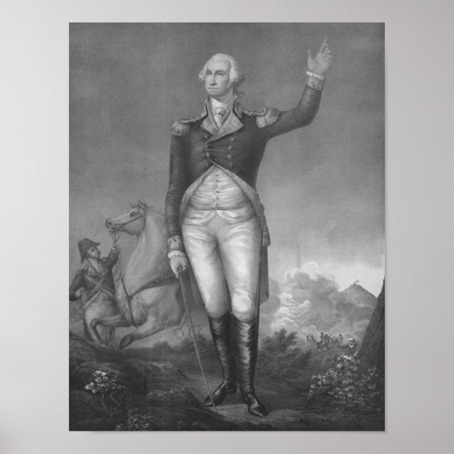 General George Washington In Uniform Lithograph Poster (Front)