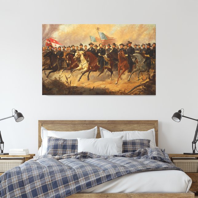 General Grant and His Generals Civil War Art Canvas Print (Insitu(Bedroom))