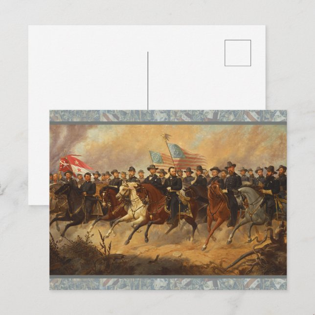 General Grant and His Generals Civil War Art Postcard (Front/Back)