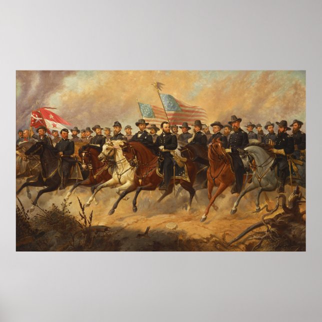General Grant and His Generals Civil War Art Poster (Front)