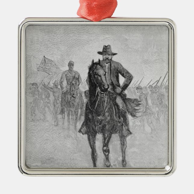 General Grant reconnoitering Metal Ornament (Front)