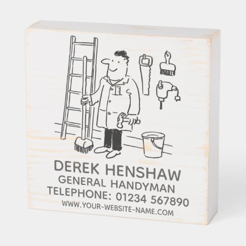 General Handyman Square Wooden Box Sign