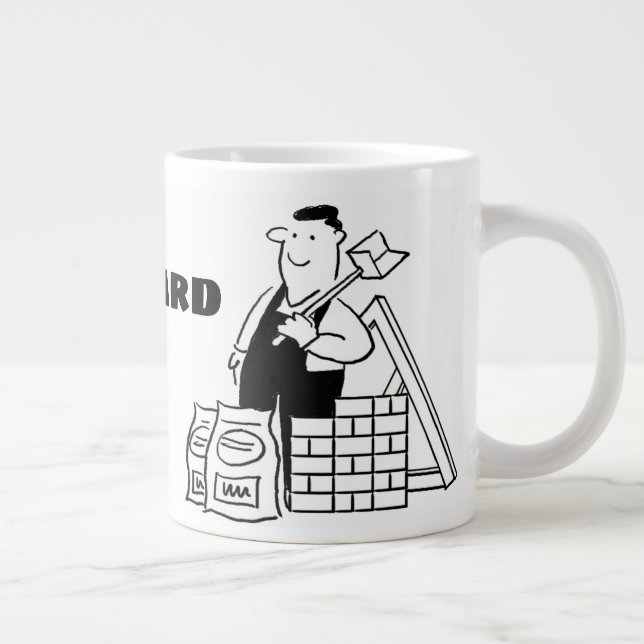 General House Builder Cartoon Giant Coffee Mug (Right)